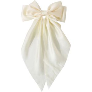 Crèmekleurig Haarstrik - grote haarstrik - 36x19 cm - haarclip – haaraccessoire - strik – feest outfit - carnaval