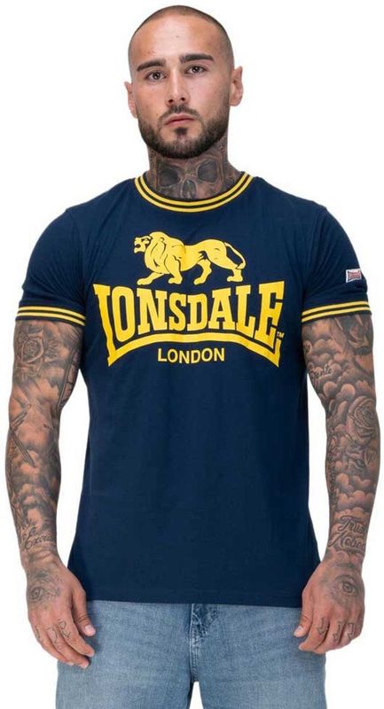 Lonsdale - Lees T-shirt - Blauw - Korte Mouwen - Man
