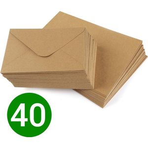 40x Bruine Kraft Enveloppen - C6 Formaat - Gerecycled Papier - Duurzame Keuze - Envelop A6 - 11 x 16 cm