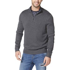 Heren Katoenen Knit Sweater met Kwart Rits
