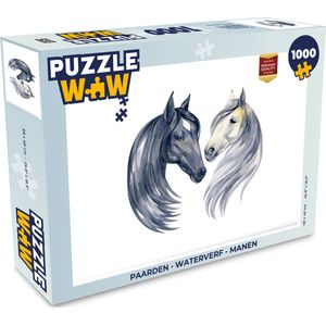 Puzzel Paarden - Waterverf - Manen - Meisjes - Kinderen - Meiden - Legpuzzel - Puzzel 1000 stukjes volwassenen
