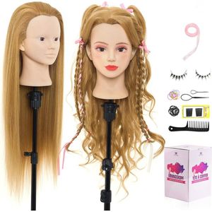 Kappershoofd 66 inch met 60% echt haar en haarstyling vlechtset