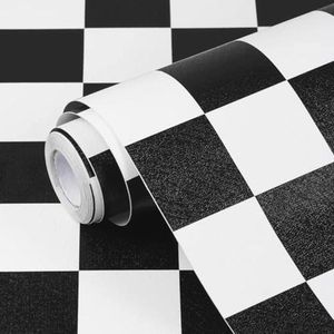 Zwart-wit zelfklevend contactpapier mozaïek behang 45 cm x 760 cm voor keuken en badkamer