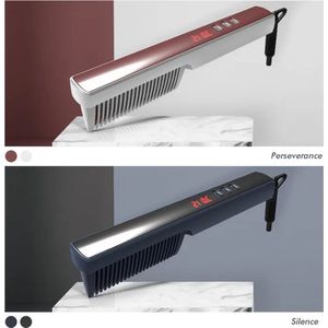 Stijltang Kam - Stijlborstel - Haarstijler - Voor Hoofdhaar - Baardhaar - Baardborstel - Styling - 2 in 1 - Mannen - Vrouwen - Zwart