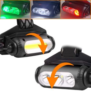 Hoofdlamp LED Oplaadbaar - 6400 mAh - 3 kleuren Rood Wit Groen Licht - Breedstraler - King Mungo