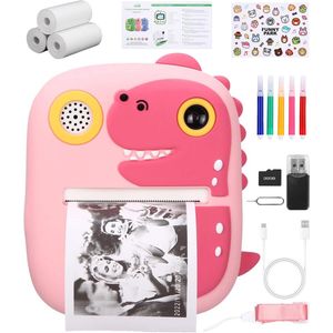 Zaxiva Instant Camera for Kids, 1080P 2.4 Inch Instant Camera for Kids with 32G Card, 3x Printer Paper, 32GB Card, Digital Camera for Kids, 5 Colored Pens, 3-12 Years, Boys and