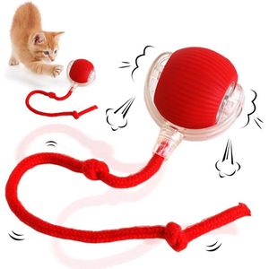 1 stuk Tomedeks interactief kattenspeelgoed voor thuis met USB oplaadbaar en 3 bedrijfsmodi - rood