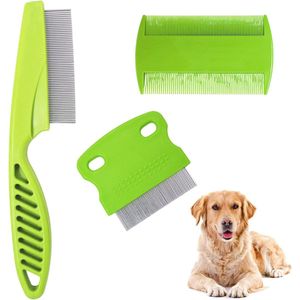 Luizenkam 3 stuks met metalen tanden en dubbelzijdige plastic nissenkam - Voor kinderen en volwassenen