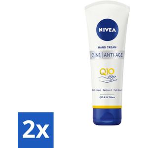 2 x NIVEA - Handcrème - 3-in-1 Q10 Anti-Veroudering - Anti-rimpel - Egaliseert - Hydrateert - 100 ml - Nivea Handcrème - Anti-rimpel Crème - Anti-aging - Pigmentvlekken - Droge Handen