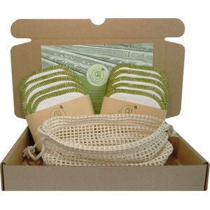 Herbruikbare Wattenschijfjes Make up Remover Pads 10 stuks | Maat XL - 8cm | incl Organza Opbergzakje