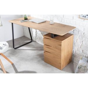 Industrieel bureau STUDIO 160cm eikenlook met 3 lades - 40986