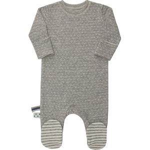 Organic Baby Footed Sleepsuit Grey Melange 3-6