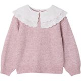 Geborduurde meisjestrui met dubbele kraag van schuimbreisel rozen