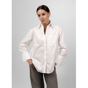 Atelier of Shades Dames Classic Shirt - Blouse - Wit - 100% Katoen - Maat L
