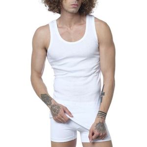 Calzera Premium Kwaliteit - Onderhemden - Hemden heren - Onderhemd heren - 100% Katoen - Wit - Maat M