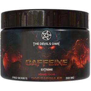 The Devils Own | Caffeine | 200mg tabletten | 300 doseringen | Fysieke Prestaties | Alertheid en Concentratie | Verbeterde Spiercontractie | Uithoudingsvermogen | toegenomen Energie | Nutriworld
