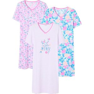 Damart - Set van 3 nachthemden - Blauw - 38-40 (S)