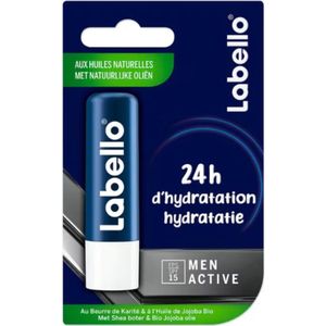6x Labello Lippenbalsem Blister Active For Men SPF15 4.8 gr
