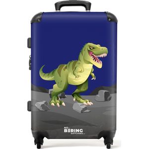 NoBoringSuitcases.com® - Kinderkoffer jongen - Dino trolley kind - 20 kg bagage