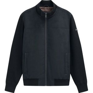 Bugatti - Gebreid Jack - Suède - Heren - Opstaande Kraag