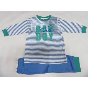 Wiplala  - Pyjama, katoen - Streepje blauw - Bad bed boy - Jongens - 2 jaar 92