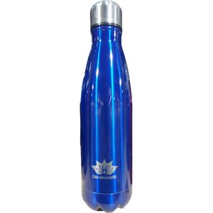 Om Namaste RVS Drinkfles thermosfles - donker blauw glans 8 groot