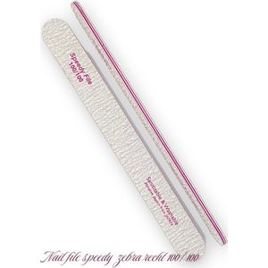 Nagelvijl Professioneel 5 stuks - Nail file straight pink 100/100 - Speedy - Japans kwaliteit zebra papier - Metis