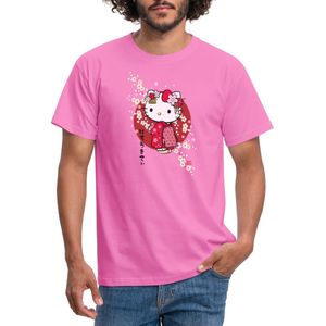 Hello Kitty In Een Rode Kimono En Kersenbloesems Mannen T-shirt