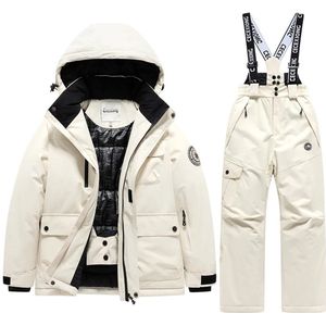 Fytura - Kinder Ski- & Snowboard Set – Waterdicht Winterpak 2-delig (Jas + Broek) – Warm – Jongens & Meisjes - 6 jaar - Beige