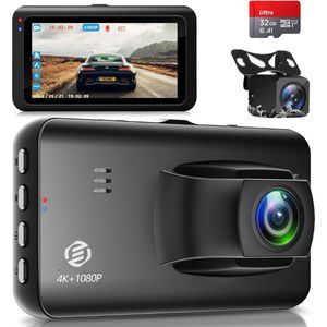 Equivera Dual Dashcam - Dashcam Voor En Achter - Auto Camera Dashcam - Dashcam Auto - Dual Dashcam Voor Auto
