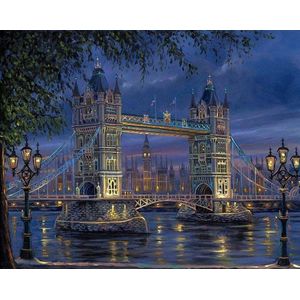 DIY Paint By Numbers London Tower Bridge - Schilderen op Nummer - 50x40cm - Volwassenen - 150028