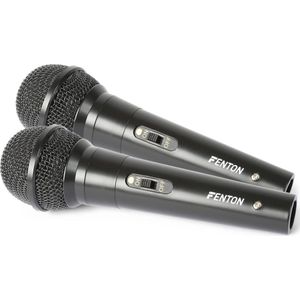 Karaoke microfoon - Fenton DM100 - Set van twee karaoke microfoons - Ook perfect voor DJ's - Zwart