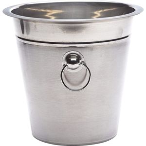 Axentia 121089 Champagne-emmer matglanzend, roestvrij staal, 20,5 x 20,5 x 21 cm, zilver