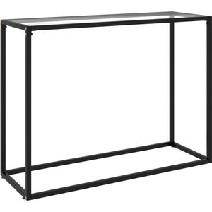 The Living Store Wandtafel - 100 x 35 x 75 cm - transparant glas en gepoedercoat staal