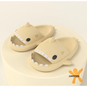 SHARKYSLIDES - JUMPYTOYS - Badslippers - Haai Slippers - EVA Product - BLANCO BEIGE