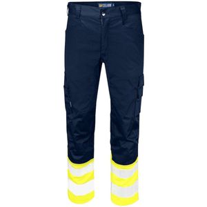 ProJob 6537 SIGNALISATIE STRETCHBROEK MET KNIEZAKKEN EN ISO 20471 KLASSE 1 646537 - Geel/Marine - D116