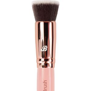Boozyshop ® Foundation Kwast Pink & Rose Gold - Flat Top Buffing Foundation Brush - Ook geschikt voor BB Cream & Moisturizer - Egale Dekking - Make-up Kwasten - Hoge kwaliteit Foundationkwast