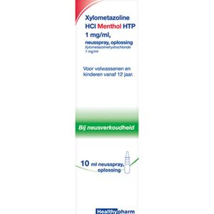 2x Healthypharm Neusspray Xylometazoline 1 mg/ml Menthol 10 ml