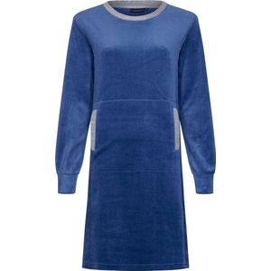 Dames Nachthemd Pastunette - Nightflower - Blauw - Velour - Maat 36