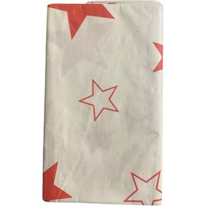 Kersttafelkleed met Sterren patroon - Rood / Wit - Papier - 240 x 140 cm - Nappe - Tafelkleed - Kerst - Tafelkleed