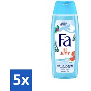 Fa - Douchegel - Winter Splashes Ice Jump - Frisse Geur & Verfrissing - Verzorgend - 250 ml - Bulkverpakking - 5 stuks