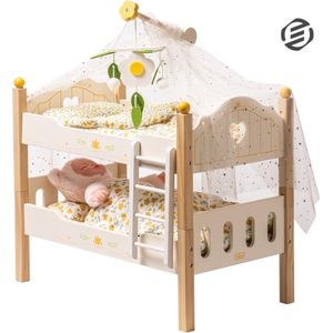 Equivera Poppenbed - Poppenbedje - Poppenhuis Meubels - Speelgoed voor Meisjes - Cadeau