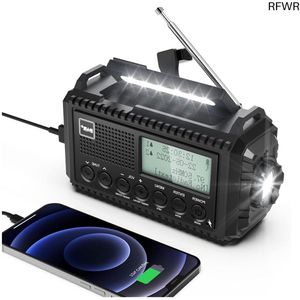 RFWR® Draagbare Zonne-energie Radio met DAB/UKW, LED Zaklamp & Leeslampje voor Outdoor