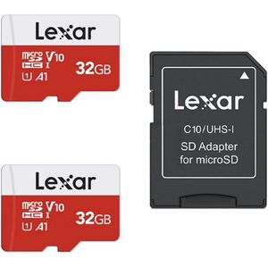 32GB Micro SD-kaart 2-Pack met Adapter - Tot 100MB/s, A1, U1, Klasse 10, V10, Hoge Snelheid TF Kaart