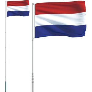 vidaXL-Vlag-met-vlaggenmast-Nederland-5,55-m-aluminium