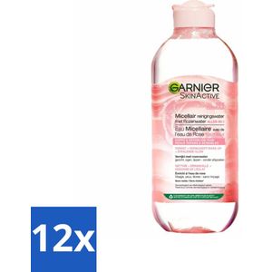 12 x Garnier - SkinActive - Micellair Reinigingswater - Rozenwater - Stralende Huid - 400 ml - Micellair Water - Reinigingswater - Rozenwater - Stralende Huid - Gevoelige Huid