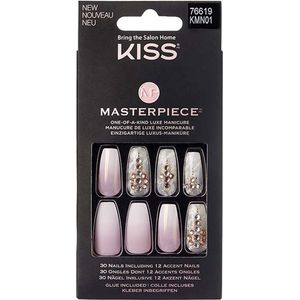 KISS - Masterpiece - Lange Kunstnagels - Doodskistvorm - 30 Nagels met Nagellijm en Vijl
