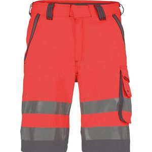 DASSY® Lucca Hogezichtbaarheidsshort - maat 46 - FLUOROOD/CEMENTGRIJS