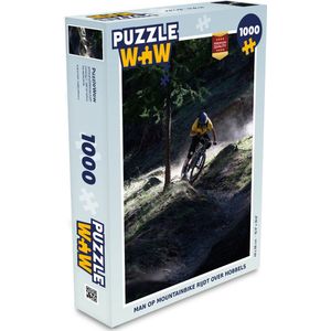 Puzzel Man op mountainbike rijdt over hobbels - Legpuzzel - Puzzel 1000 stukjes volwassenen