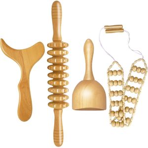 Lexium Maderotherapie set - Madero - Massage roller - Houttherapie - Anti-cellulitis - Maderotherapie set massage - Massage hout